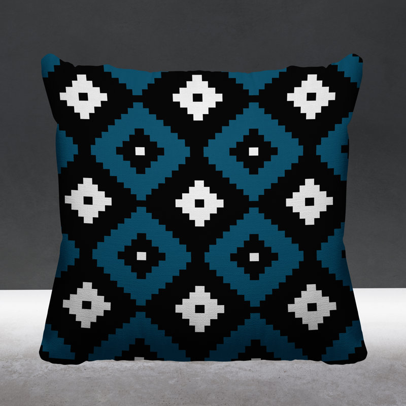 Coussin intérieur / extérieur Nosi, Turquoise, L 19 po x H 19 po