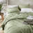 Mina Green Waffle Weave Textured Cozy 2-Piece Twin/Twin XL Quilt Set-102616696-102616695