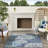 Winston Porter Ylianna Navy Tropical Indoor/Outdoor Rug-833048012