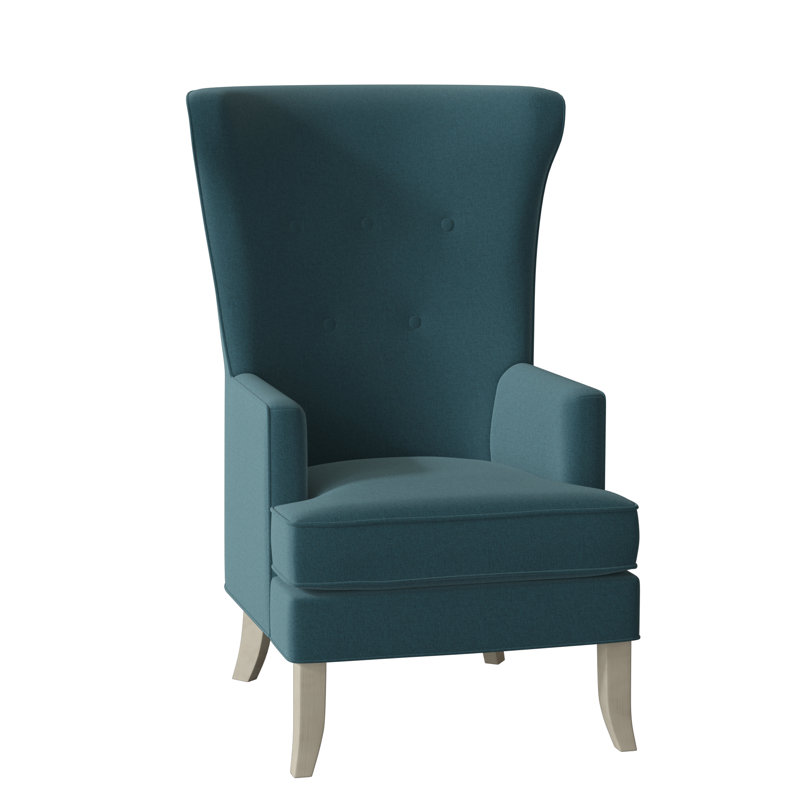 Austin Wingback Chair, French Oak, Turquoise (8789 91)