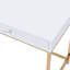 Bureau blanc ultrabrillant 2 avec accents dorés pour le style de chambre à coucher contemporain