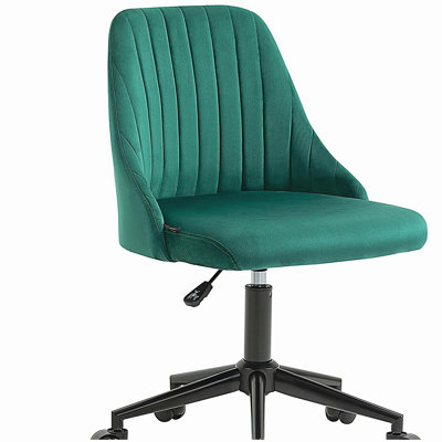 Chaise de bureau d'ordinateur en velours pivotant en forme de feston pour bureau à domicile ou chambre à coucher