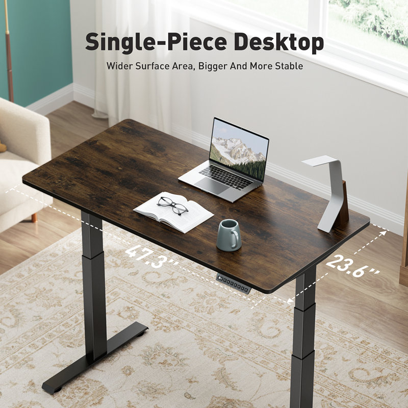  Premium Standing Desk, 49.3" H x 59" W x 30" D, White, Black