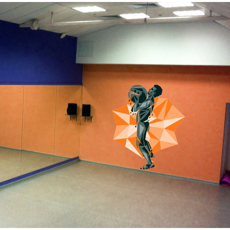 Adhésif décoratif polygonal gym, H 45 po x l 49 po