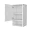 Armoire de salle de bain à une porte - Finition blanche - 2 tablettes internes pour la sécurité, 1 tablette ouverte - accès rapide - rangement mural moderne pour médicaments