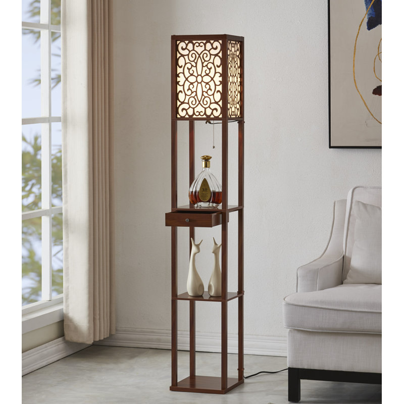  Lampe sur pied colonne 64 ", Noyer