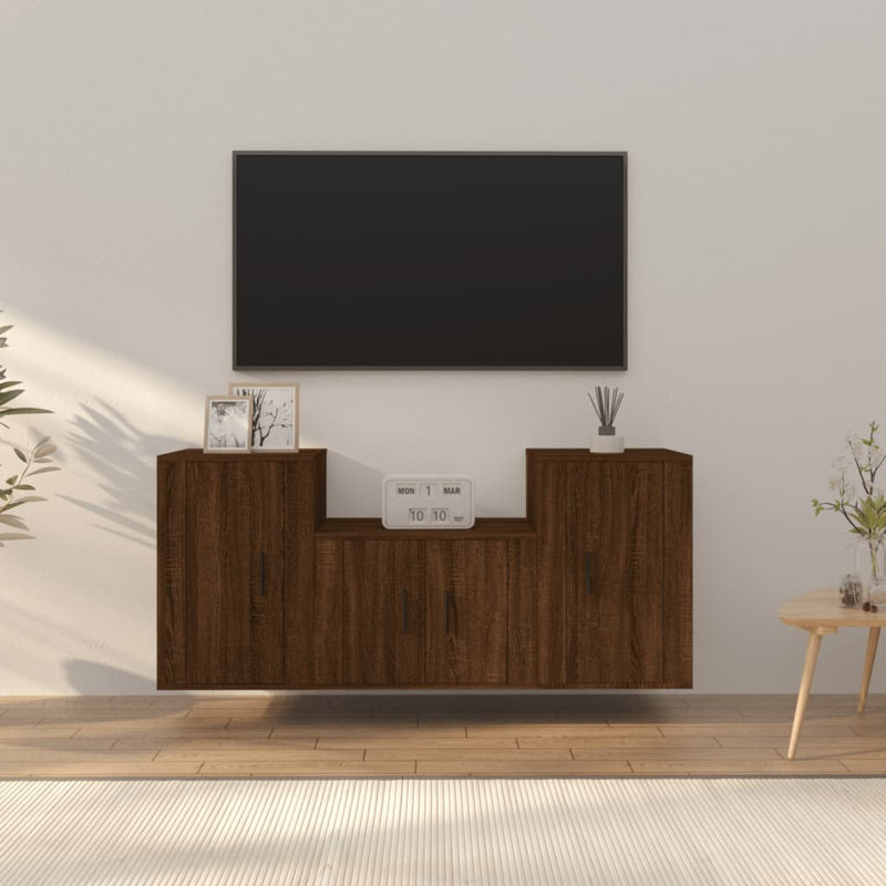 Hanah Unfinished Floating TV Stand for TVs up to 60", Brown
