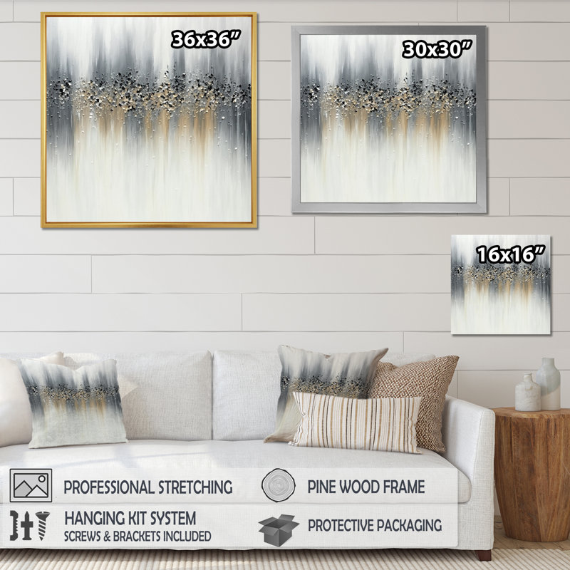 «Gentle Grey Serenity», reproduction d'art sur toile, H 24 po x l 24 po x P 1 po, Cadre doré simple