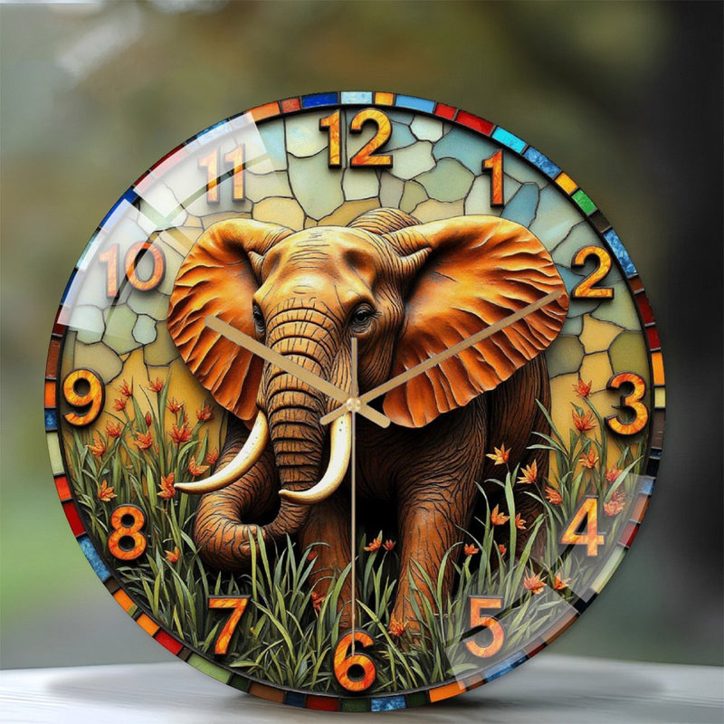 Horloge murale décorative à thème unique Elephant