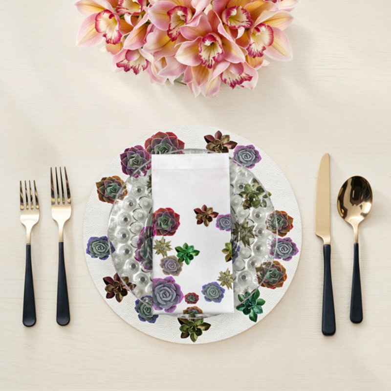 Serviettes de table Succulents, Crayons-pastel