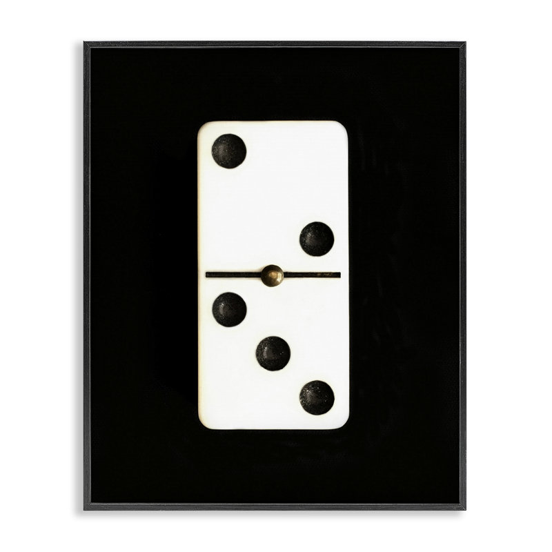  Domino blanc sur estampe numérique par Graffi *ee Studios, H 14 po x l 11 po, Giclée encadrée noir minuit