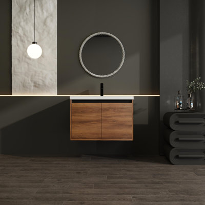 Meuble-lavabo moderne avec lavabo en résine