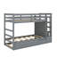 Lit superposé simple au-dessus de simple avec lit gigogne et escalier peu encombrant-1147777437