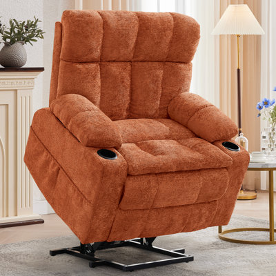 KORSER Power Lift Recliner For Elderly With Adjustable Headrest, Oversized Dual Motor Lift Recliner Chairs With Massage And Heat, Electric Lift Chair With Store Boxes 