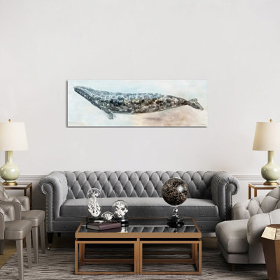 Whale Color I 1 Piece Wrapped Canvas Panoramic Wall Art