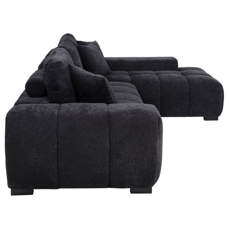 Hecy Upholstered 119.25 " Fabric L-Shaped Sectional