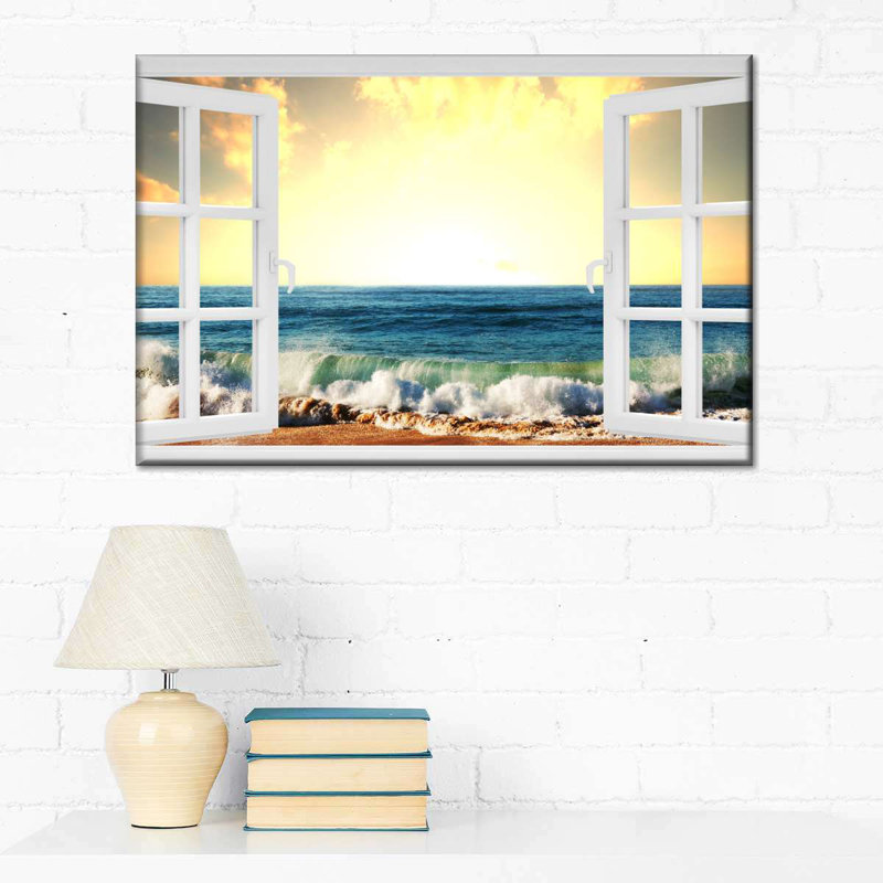 «Window to Wavy Beach», reproduction sur toile, H 8 po x l 12 po x P 1 po