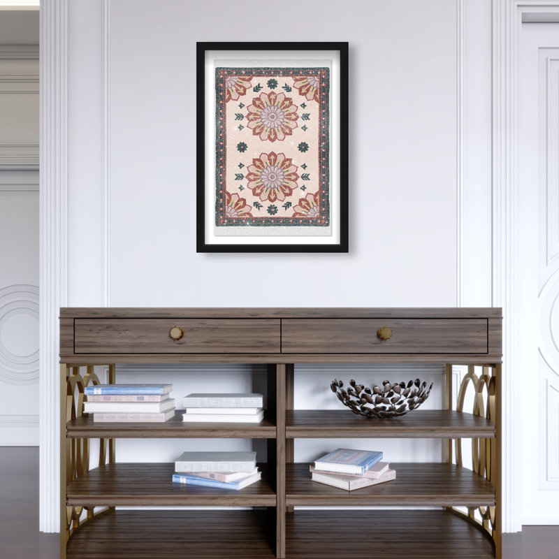 Midnight Damask Print by Oliver Gal, 37.5"H x 25.5"W, Black Shadowbox