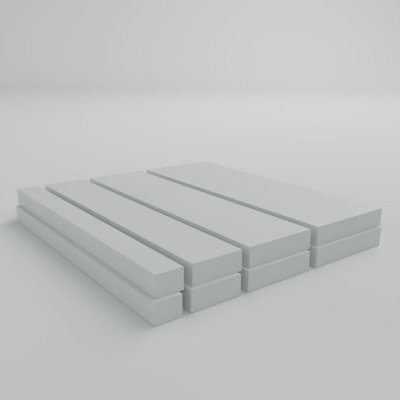 SAMPLE - Adjustable PVC Slat Wall Panel Sample Kit, 12"L x 3/4"T, Unfinished (contains 8 slats total)