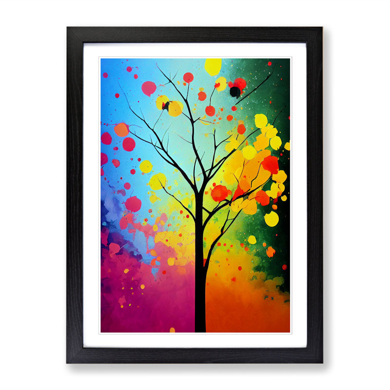 FRM-V0523-107X Apple Tree Colours Vol.3 - Single Picture Frame Print, Black Framed, 64cm H x 46cm W x 2cm D