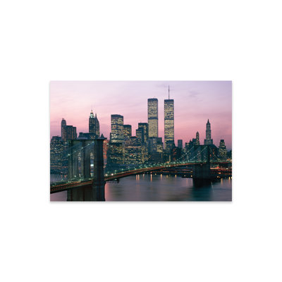 " 1980S New York City, Ny Downtown Skyline At Dusk "
