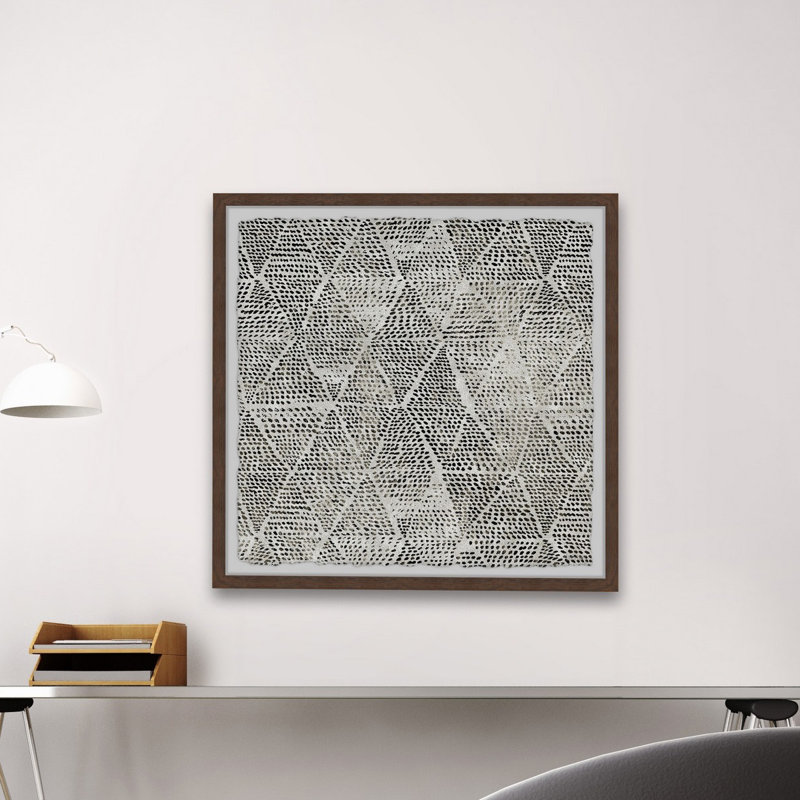 Black Triangles - Single Picture Frame Print, 45cm H x 45cm W x 3.81cm D