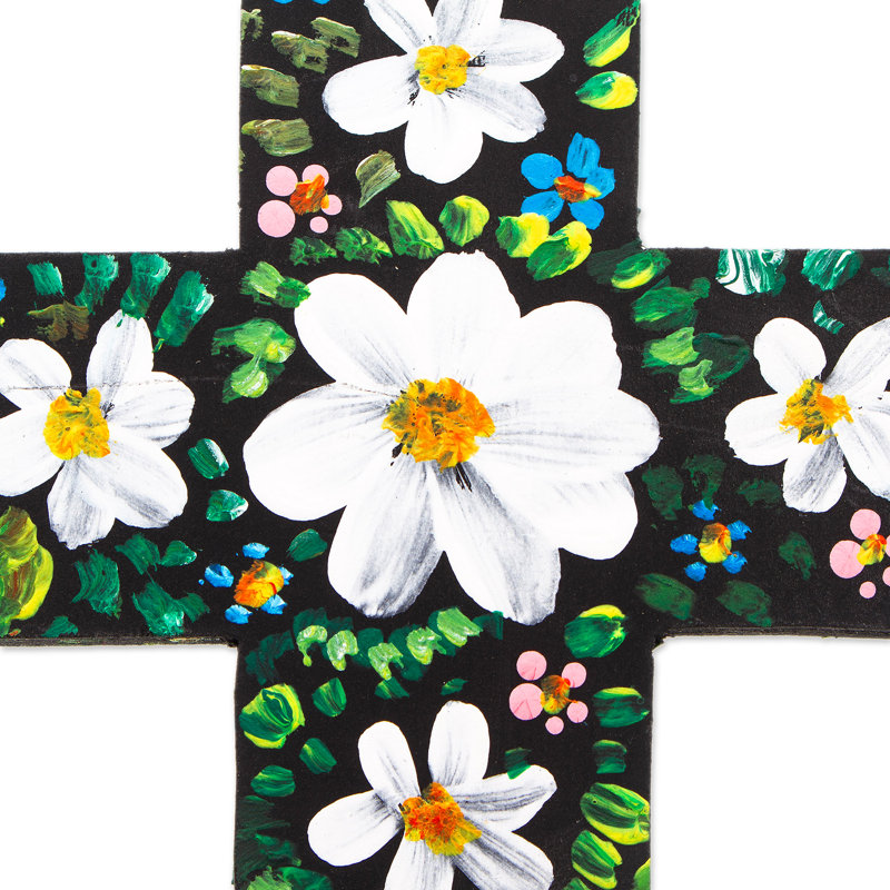 Winston Porter Handmade Prayers Wood Cross, Green