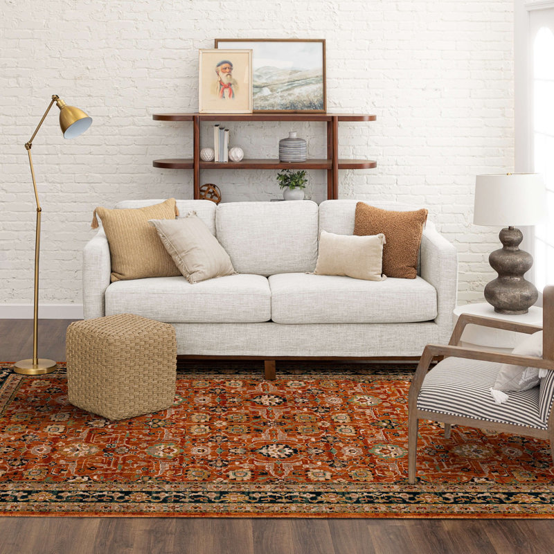 Spice Market Keralam Plush Pile Stain/Fade Resistant Polyester Woven Floral Indoor Area Rug, Rectangle 9'6" x 12'11"