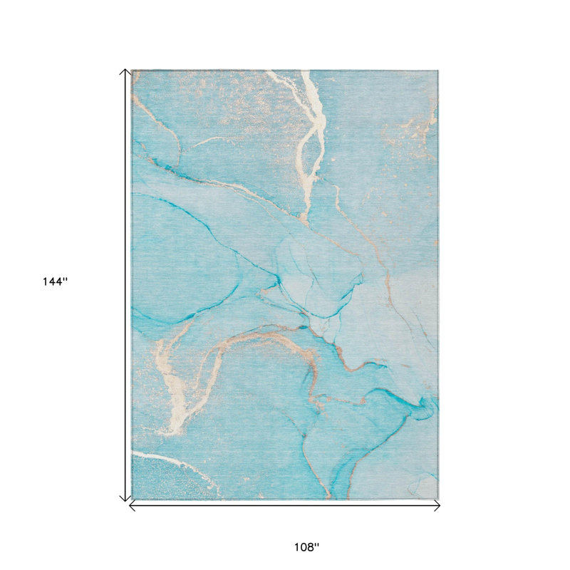 Tapis extérieur lavable antidérapant 9 pi x 12 pi bleu sarcelle