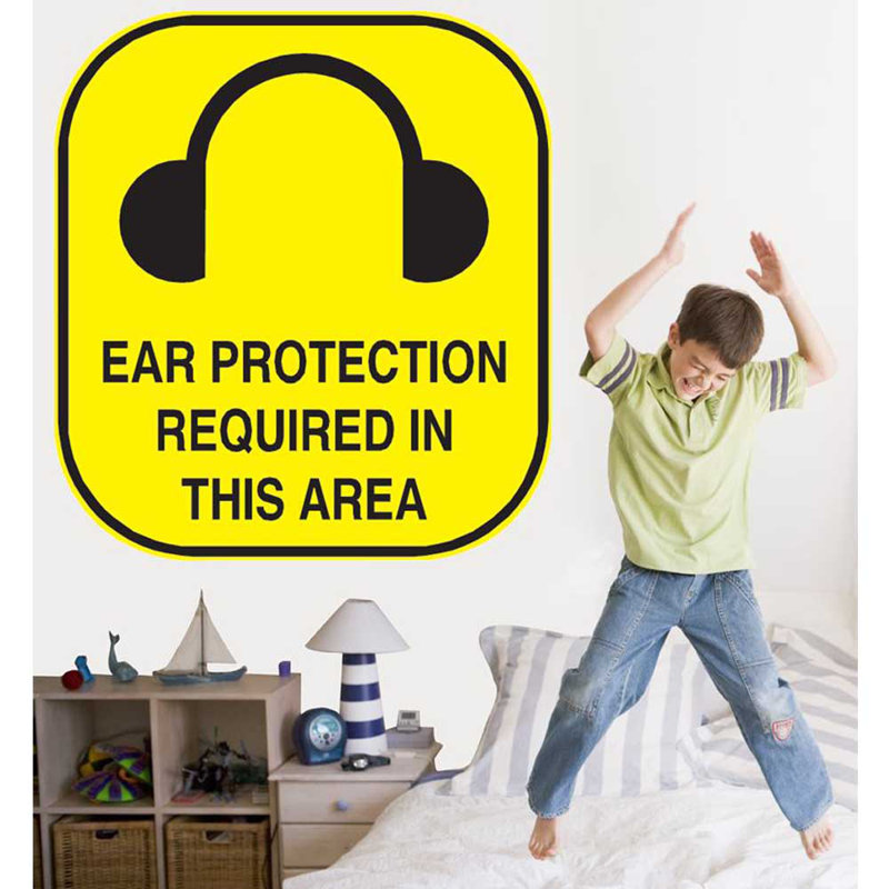 Décalcomanie murale panneau de protection auriculaire, H 24 po x l 24 po