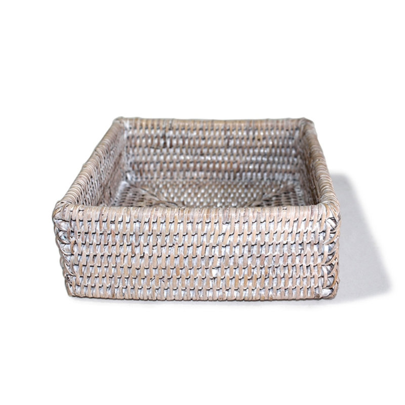 Boîte à serviettes carrée, H 2,5 po x l 7,75 po x P 7,75 po, Blanc délavé