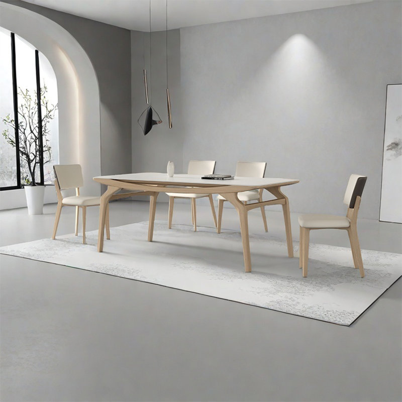 Durable rock plate dining table sets, 29.52"H x 55.11"L x 31.49"W