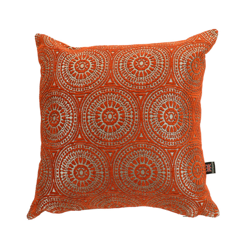 Chilton Geometric Square Cushion, Small, Orange