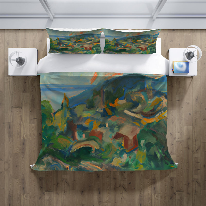 Polyester Abstract Duvet Cover, King Duvet Cover + 2 King Shams