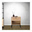 Table d'appoint Birch Coastal Modern avec tiroir, plateau en bois naturel et pieds en métal noir