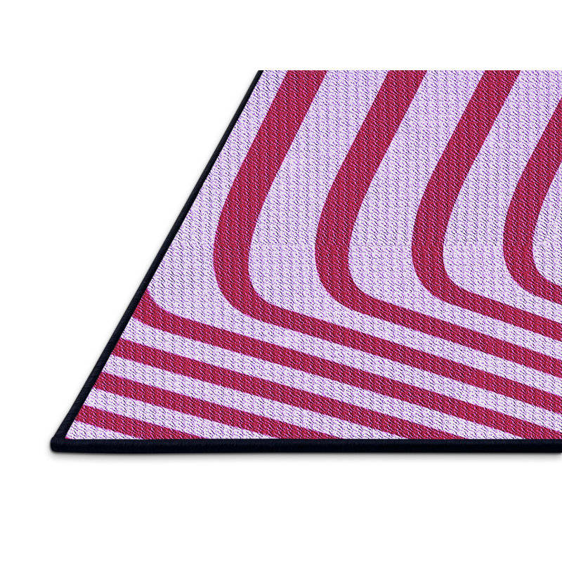 Tapis mauve rayé Uwais, Rectangle 8 pi x 12 pi