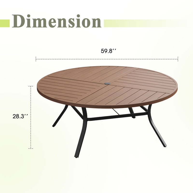 Table de salle à manger 59,8 po, Brun / bois brossé