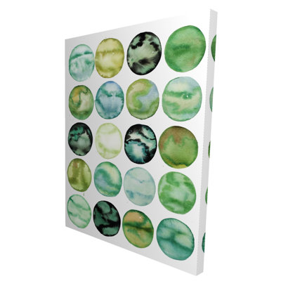 Cercles verts - art abstrait sur toile pour la décoration de bureau