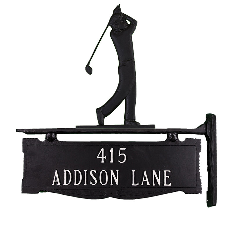 2-Line Address Post, Satin Black, Yes