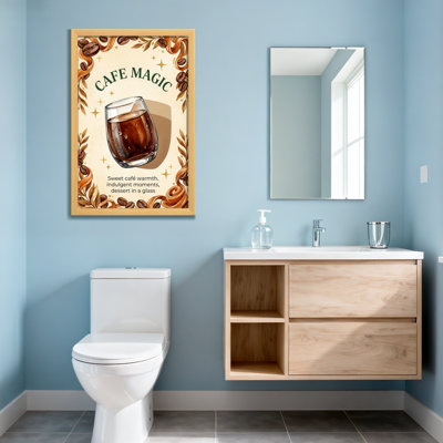 Alimentation et boissons Café grains de café magiques feuilles et verre