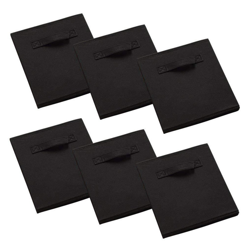 Boîte de rangement en tissu pliable, Noir