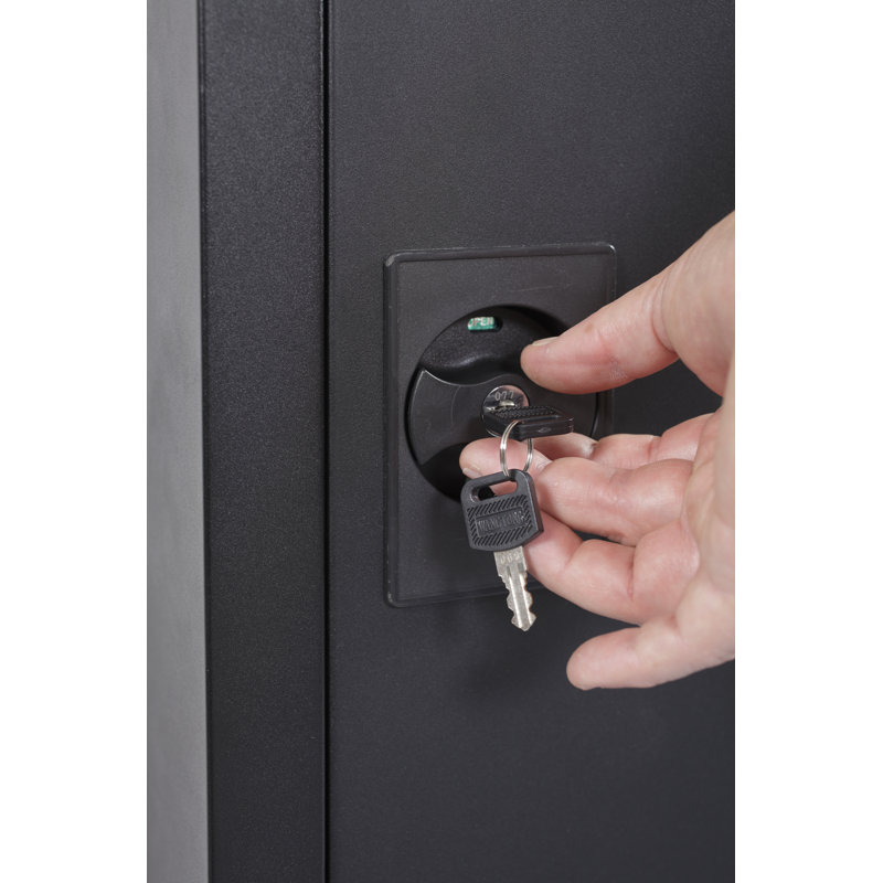 Black Metal 5-Rifle Gun Safe with Deer Decal