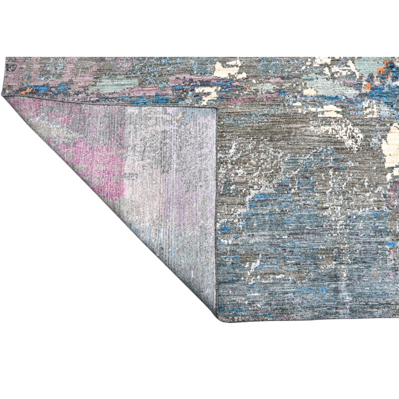 Handwoven High-Quality Purple/Blue/Gray Area Rug