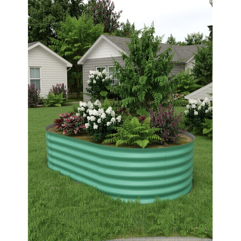 2Pack Steel Raised Garden Bed,Metal Deep Root Planter Box for Vegetables Flowers Herbs,Large Oval Garden Planting Bed,Easy Assembly ( 8x4x1.5ft )