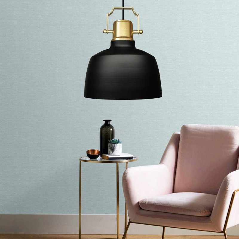 Elegant Black Metal Chandelier, Adjustable Height (39.4 - 47.2 inches), 22 cm Cap Diameter | 1 x E27 Socket, Max 40W | Stylish Lighting Fixture for Dining Room, Living Room & Entryway, Modern Design