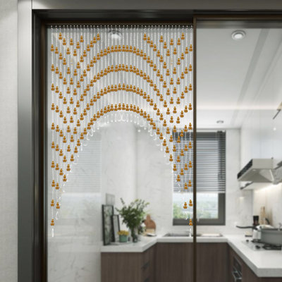 Crystal Hanging Room Bead Curtain Door Curtain Partition Curtain Amber/Clear
