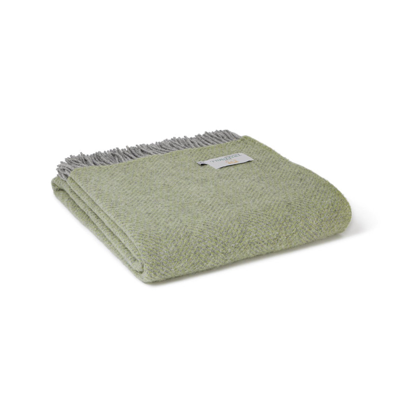 Throw Blanket, Fern Green/Grey