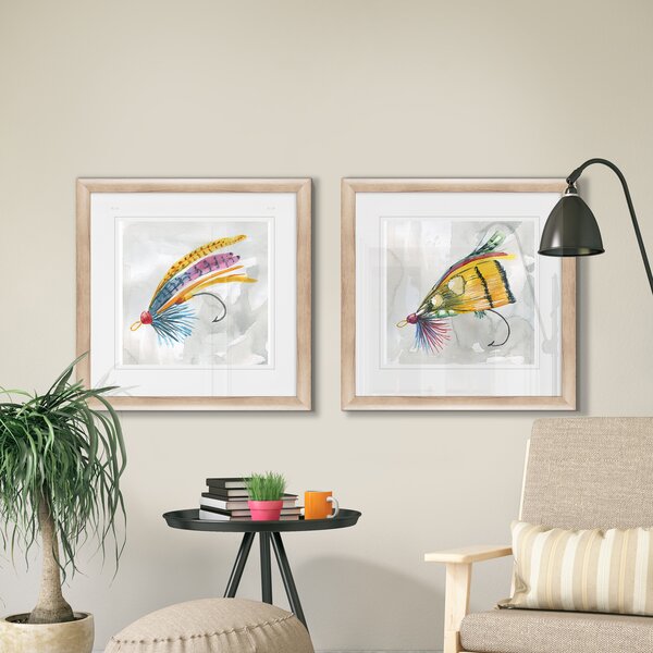 Millwood Pines Fly Hook III Framed On Paper 2 Pieces Print