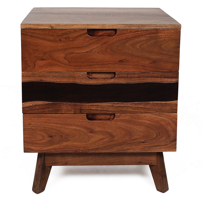 Table de chevet en bois: style rustique avec captation en direct, commode 21,5 x 16,5 x 23
