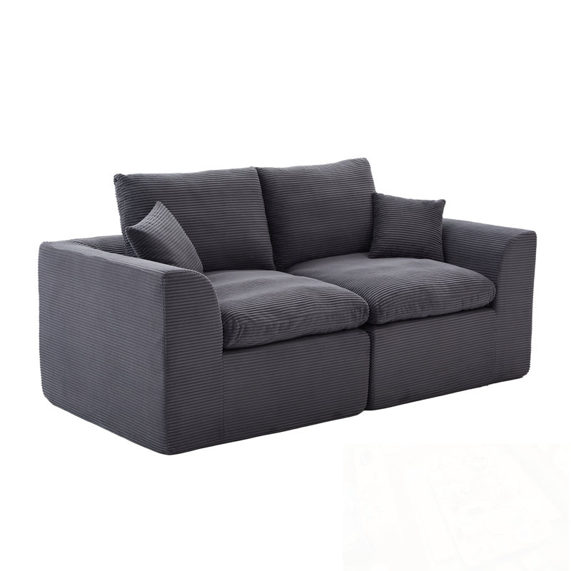 Canapé modulaire modulaire avec coussin moelleux, Gris foncé